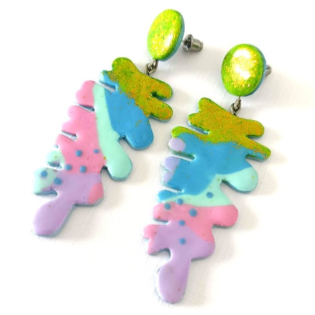 Długie Kolorowe Nowoczesne Kolczyki