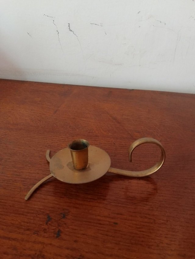 VINTAGE ŚWIECZNIK KAGANEK MOSIĄDZ