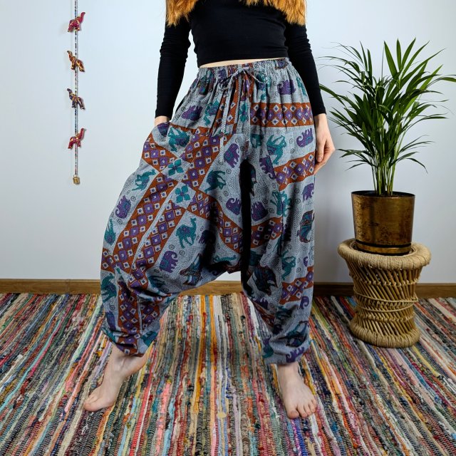 szarawary nomad - szare | indie | bawełna | joga boho