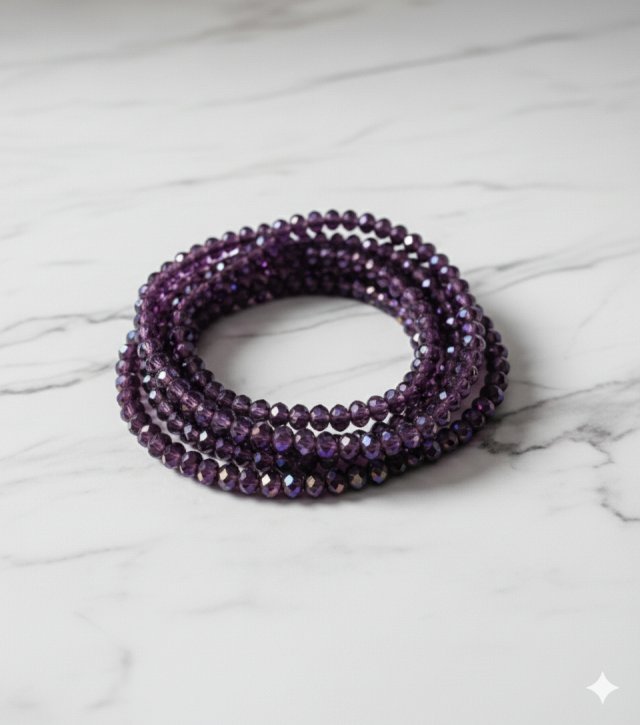 Bransoletka Kryształowa - Głęboki Fiolet (Amethyst Glow)
