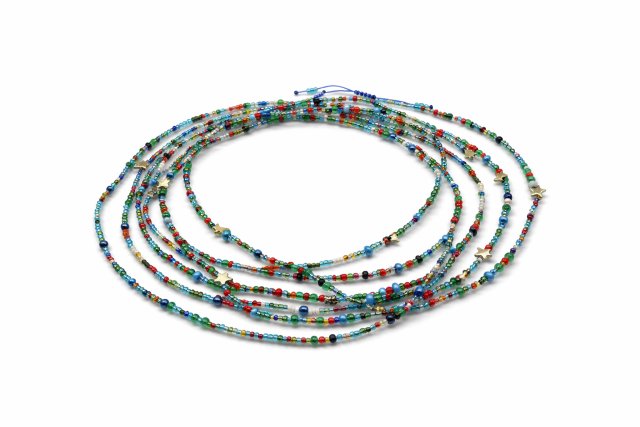 Naszyjnik koralikowy Multi-Layer z gwiazdkami - kolorowy choker boho w stylu letnim
