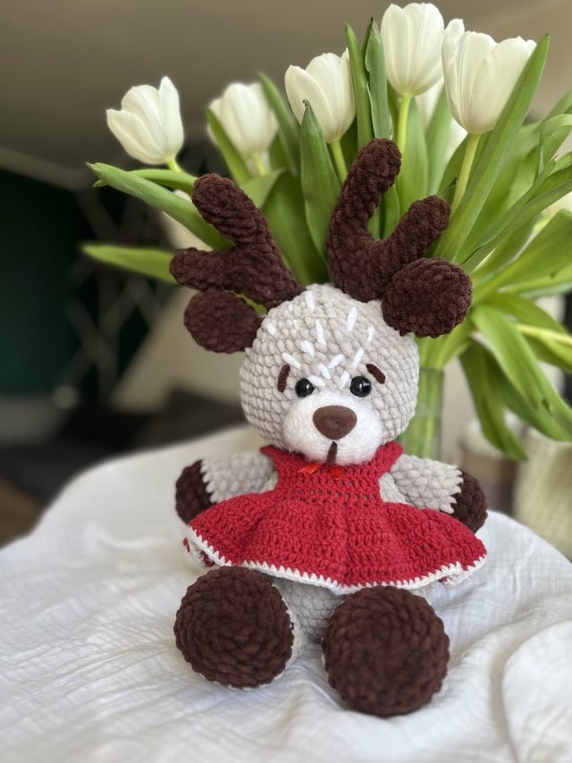 Ręcznie robiony Jelonek Amigurumi – idealny na prezent (45 cm)