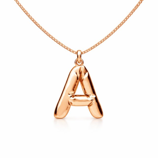 naszyjnik BALONOWA LITERKA A-Z  - różowe złoto