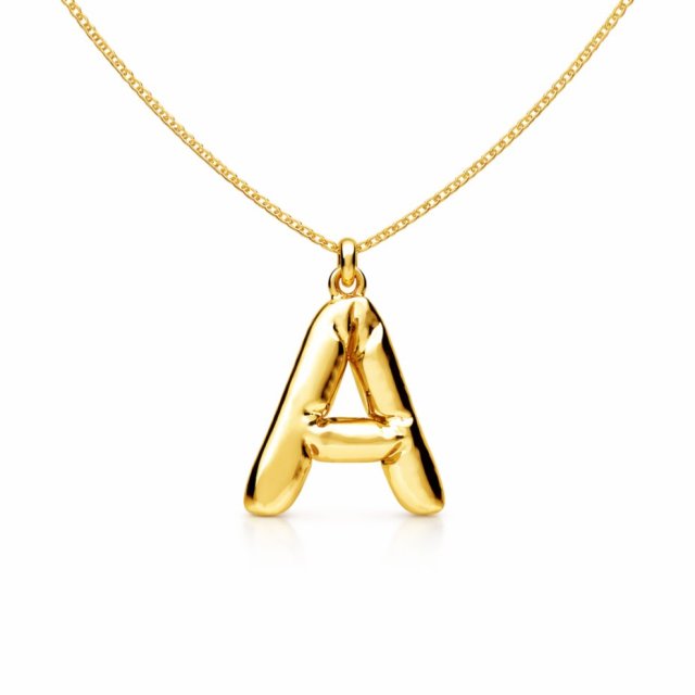 naszyjnik BALONOWA LITERKA A-Z  - srebro złocone 24K