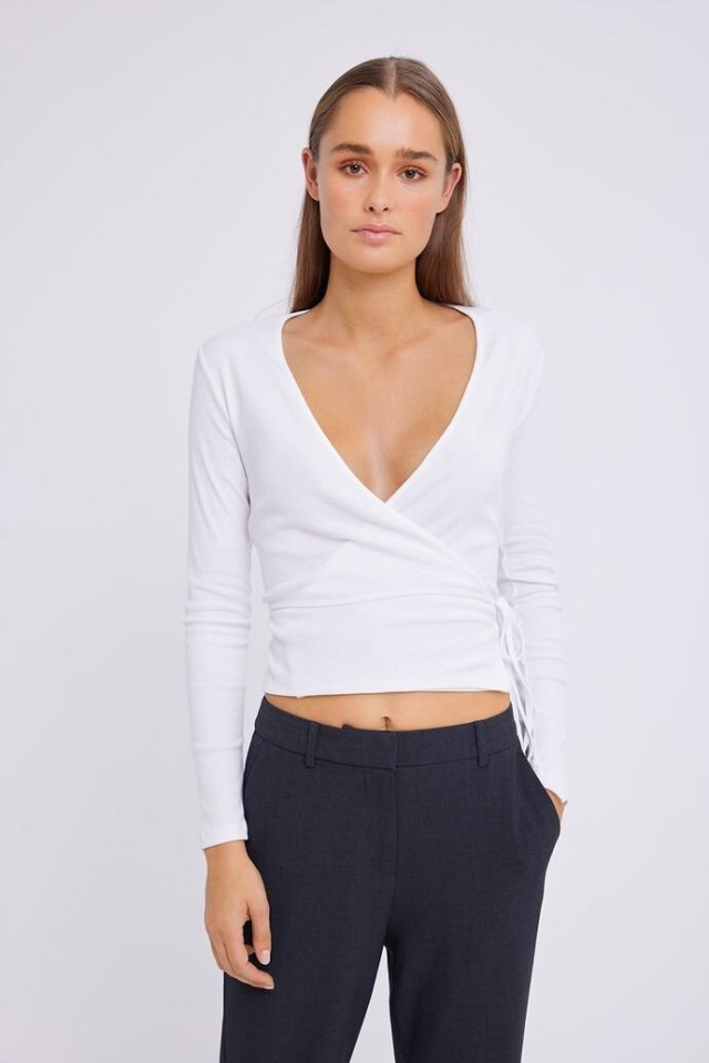 ENVII bluzka bawełniana wiązana 38 M