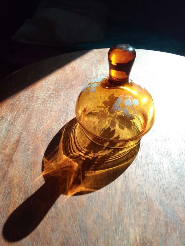 VINTAGE Zabytkowa szklana pokrywa (dekiel)