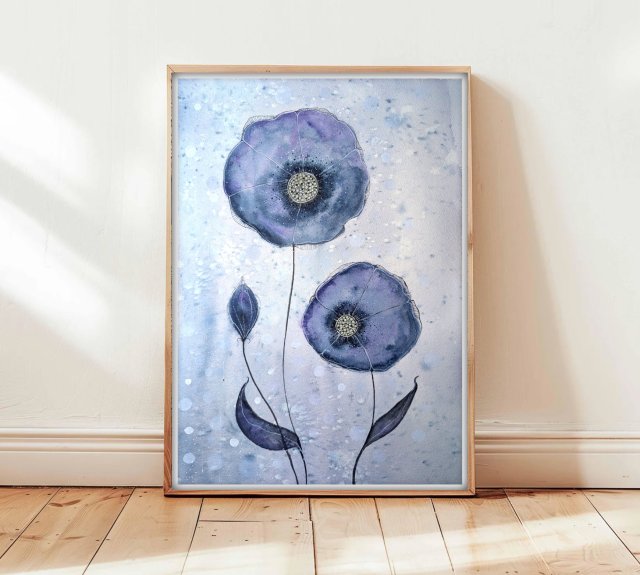 Kwiaty. Oryginalna akwarela A3