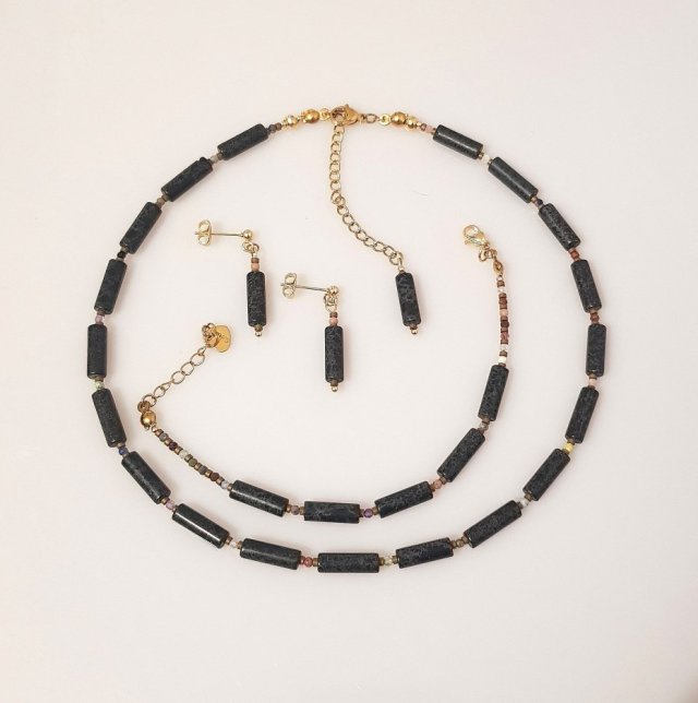 Naszyjnik z Czarnym Jaspisem Colors in Black