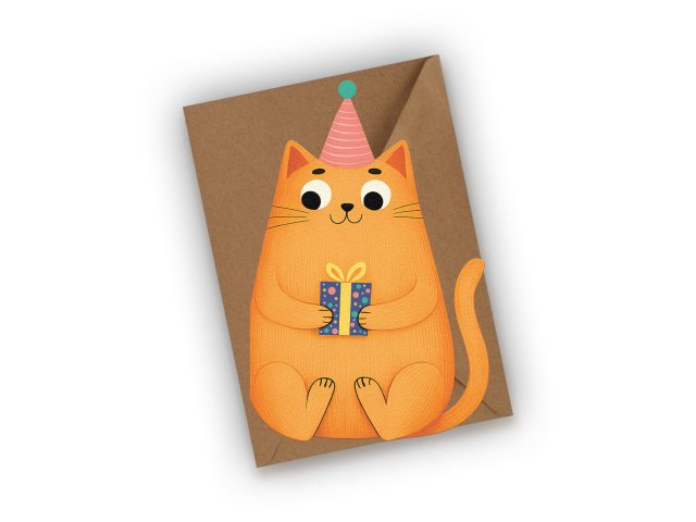 KARTKA URODZINOWA- KOTEK URODZINOWY
