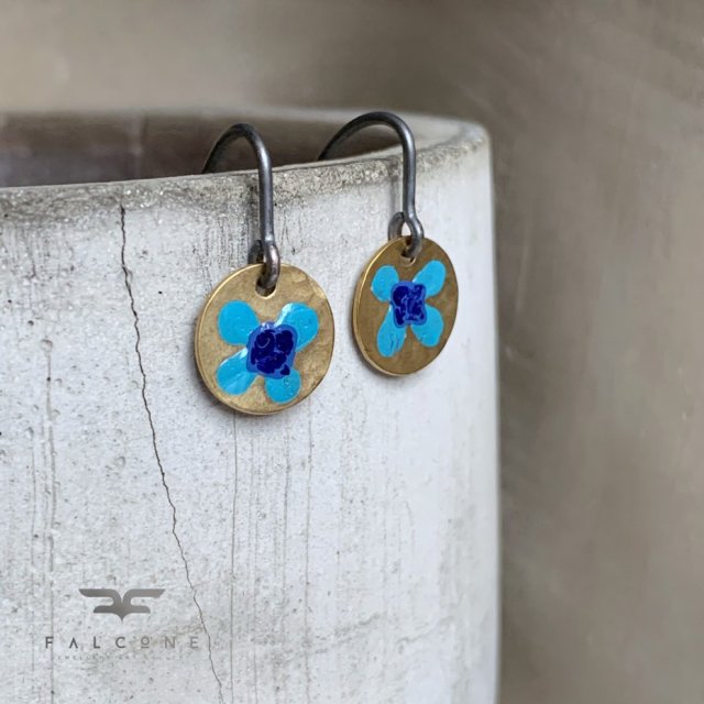 Kolczyki Polne Kwiaty - Złoto i Turkus