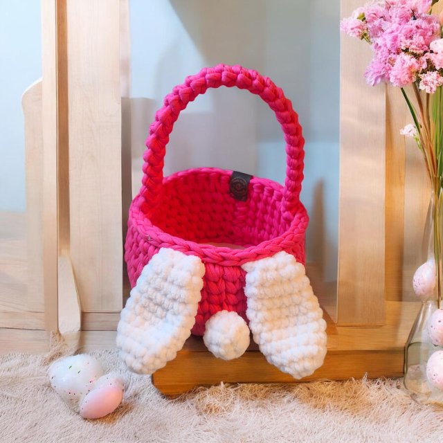 Uroczy koszyczek Wielkanocny dla dzieci z uszkami
