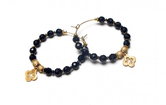 Alloys Collection Wianki (onyks) - kolczyki