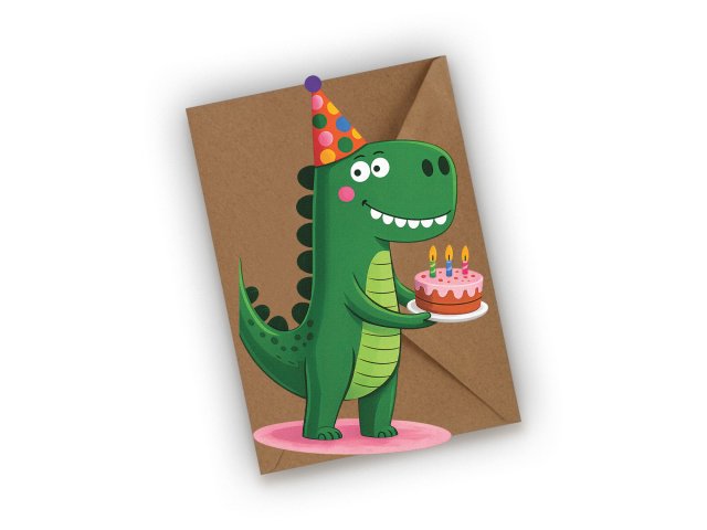 KARTKA URODZINOWA- DINOZAUR URODZINOWY