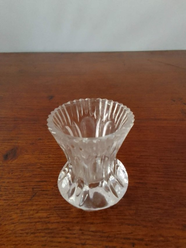 vintage Kryształowy Kieliszek / Mini-Wazonik – Szlif Diamentowy