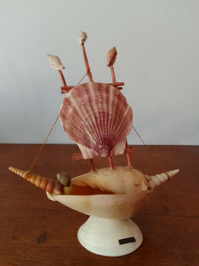 vintage Pamiątkowy Statek z Muszli – Pobierowo