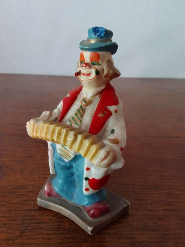 VINTAGE - Kolekcjonerska Figurka Klauna z Akordeonem