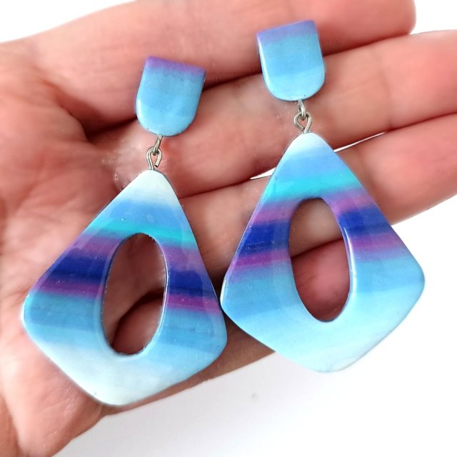 Nowoczesne geometryczne Fioletowe Kolczyki