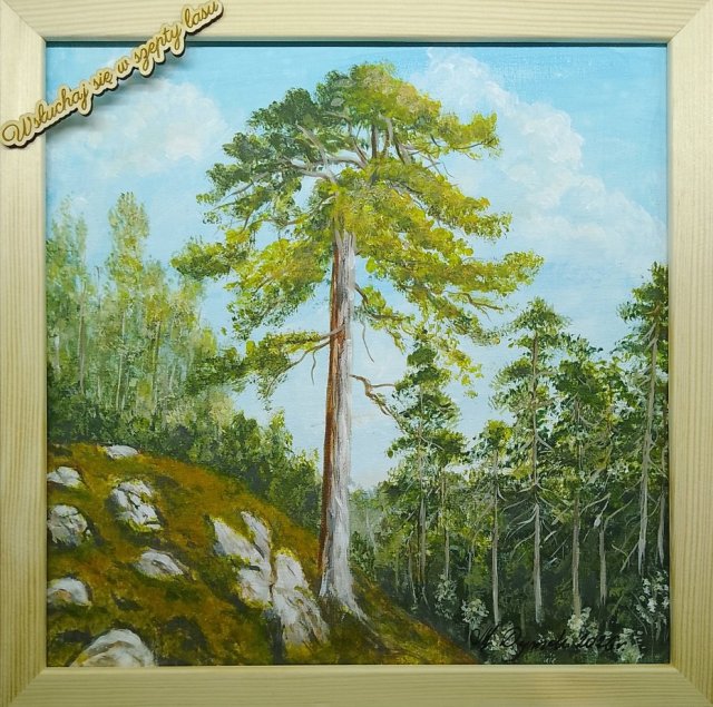 POMYSŁ NA SPERSONALIZOWANY PREZENT - OBRAZ Z RAMĄ I INSPIRUJĄCYM MOTTEM MOTYWACYJNYM - POCZUJ ZAPACH LASU WE WŁASNYCH WNĘTRZACH