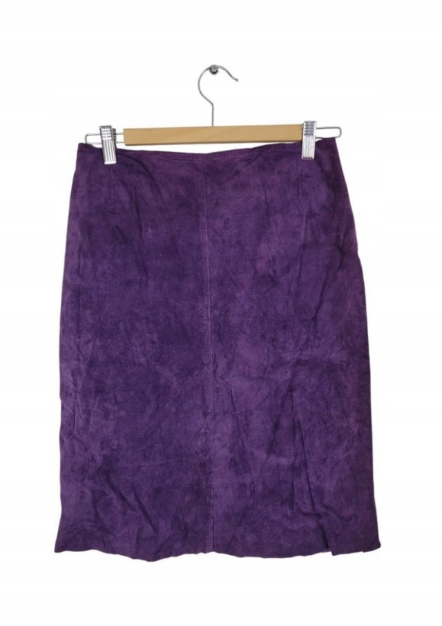 Ręcznie szyta skórzana spódnica zamsz 36 S