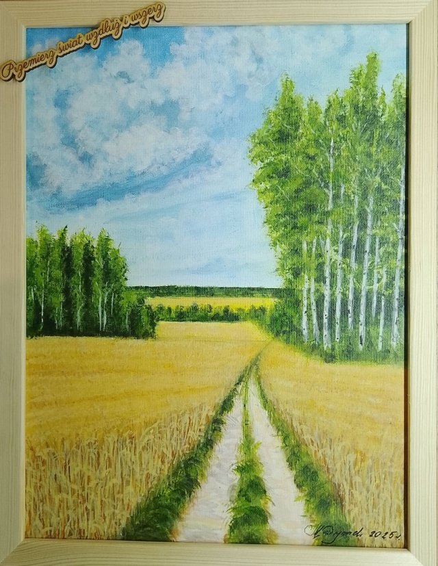 POMYSŁ NA SPERSONALIZOWANY PREZENT - OBRAZ Z RAMĄ I INSPIRUJĄCYM MOTTEM MOTYWACYJNYM - POCZUJ SIELSKI KLIMAT