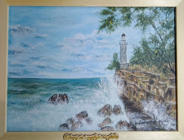 POMYSŁ NA SPERSONALIZOWANY PREZENT - OBRAZ Z RAMĄ I INSPIRUJĄCYM MOTTEM MOTYWACYJNYM - POCZUJ MORSKI KLIMAT