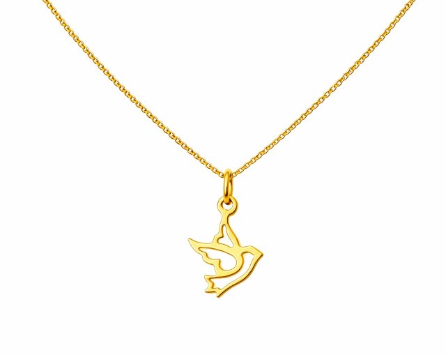 PTASZEK- naszyjnik srebro złocone 24K