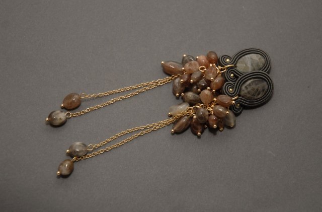 klipsy sutasz z labradorytami i agatami