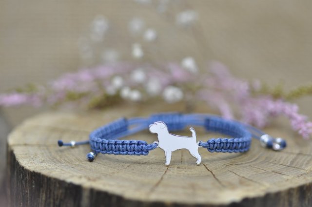 Jack russell terrier - bransoletka z psem, srebro 925