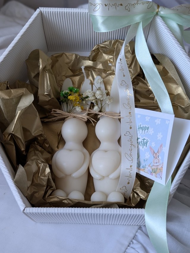 Świece dekoracyjne Wielkanocne Zajączki zestaw na prezent