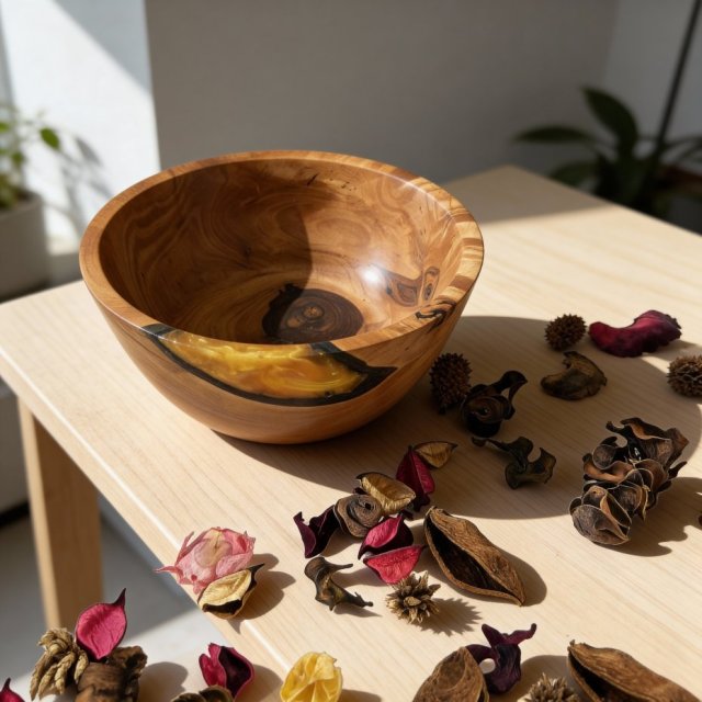 Misa z korzenia jabłoni i żywicy – Bursztynowy Świt – Unikat