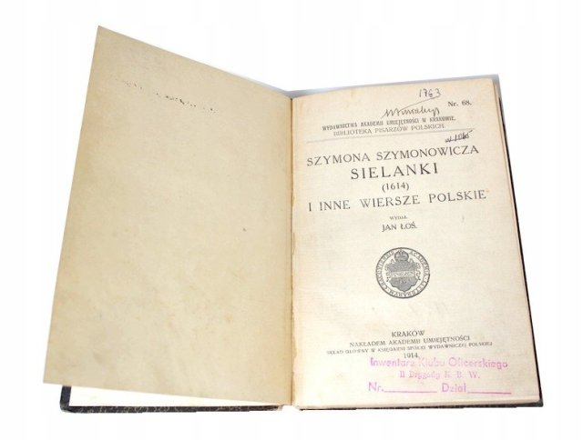 Sz.Szymonowicz SIELANKI Kraków 1914