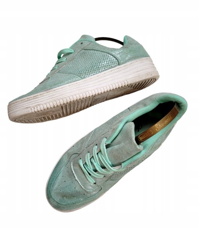 BELLOSTAR tenisówki brokat miętowe 38