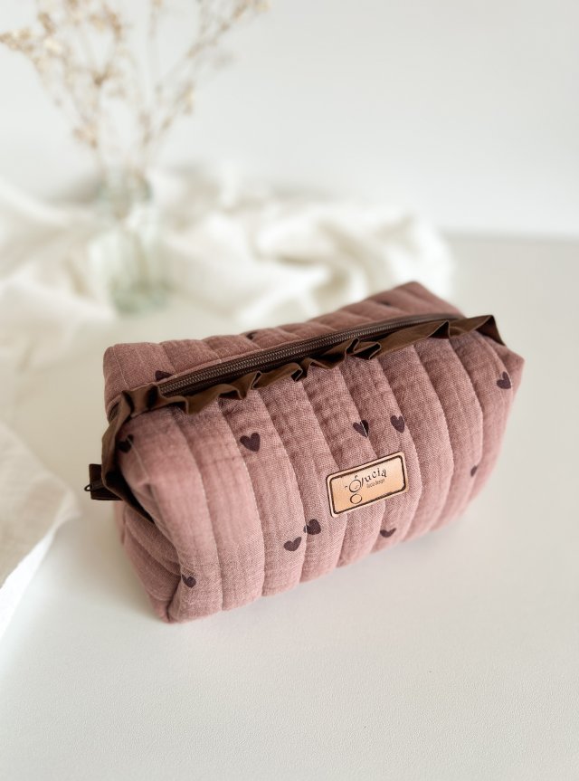 Kosmetyczka z falbanką Czekolada