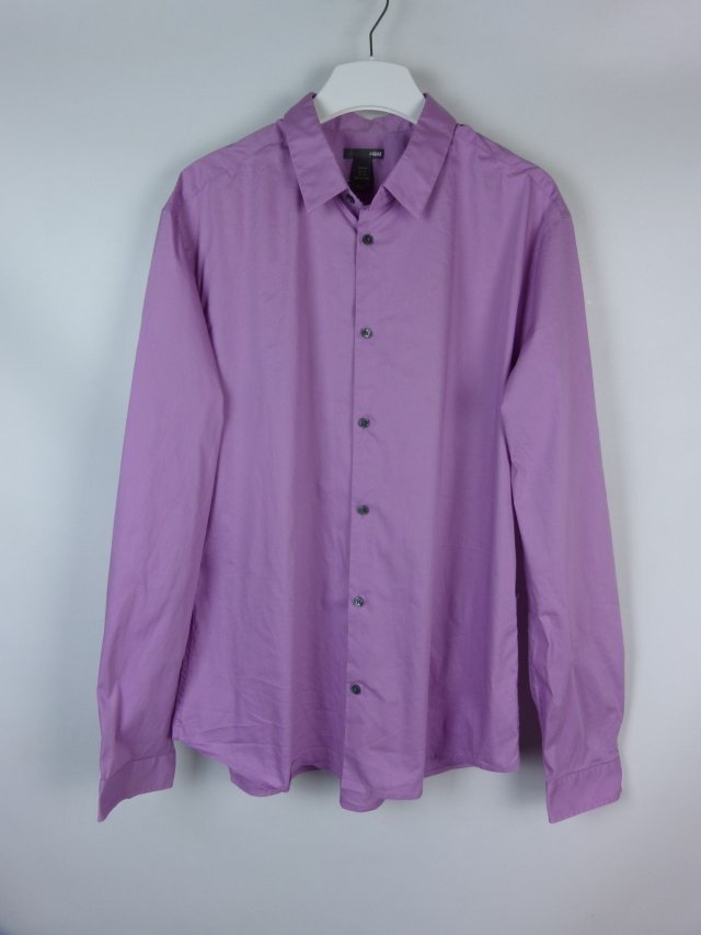 H&M koszula męska liliowa z elastanem / XL