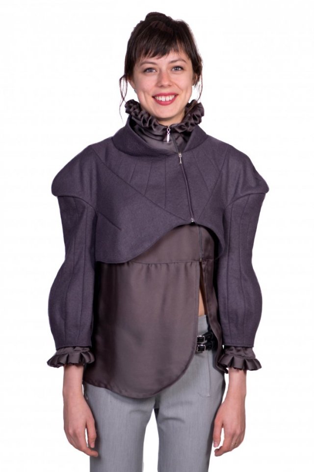 ASYMETRYCZNE wełniane BOLERKO handmade