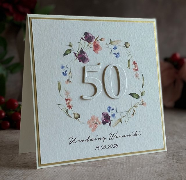 Personalizowana kartka na 50 urodziny, BH 70