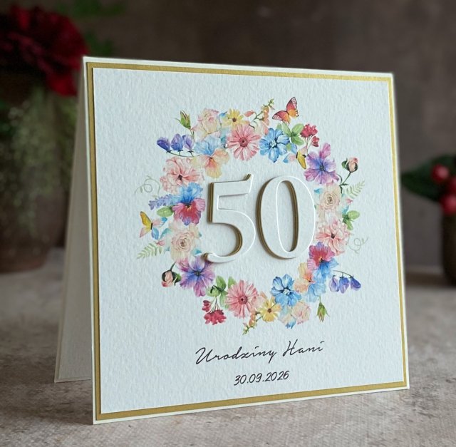 Personalizowana kartka na 50 urodziny, BH 70