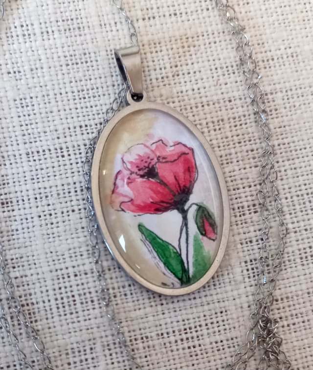 Naszyjnik -kwiat maku