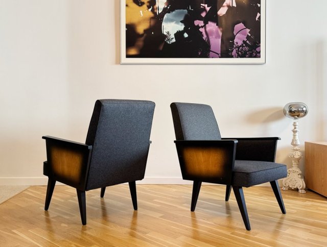 Fotel, po renowacji - tapicerka Blazer, 100% wełna (Camira)