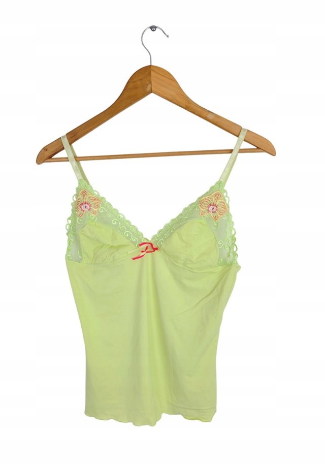 MIRIALE limonkowa koszulka top haft  L/XL 40/42