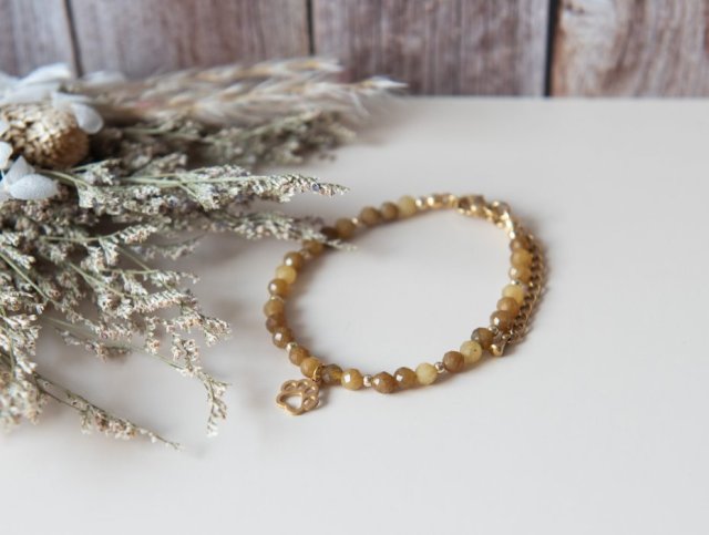 Bransoletka PAWSY - topaz i łapka