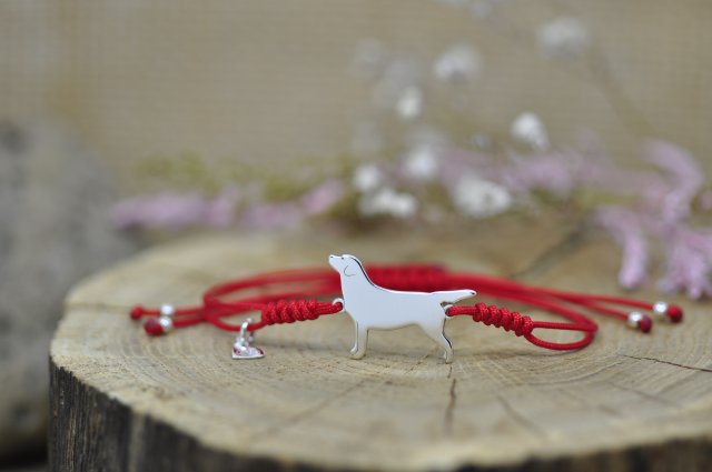 Labrador retriever - bransoletka z psem - srebro 925