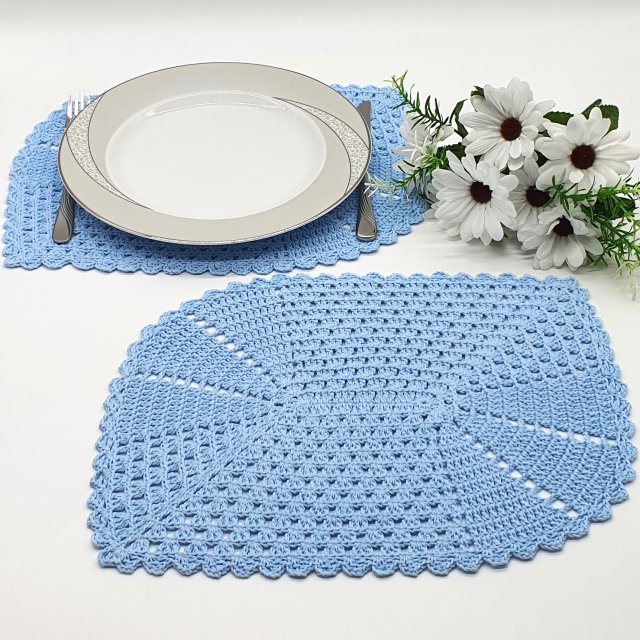 6 podkładek pod talerz w kolorze niebieskim