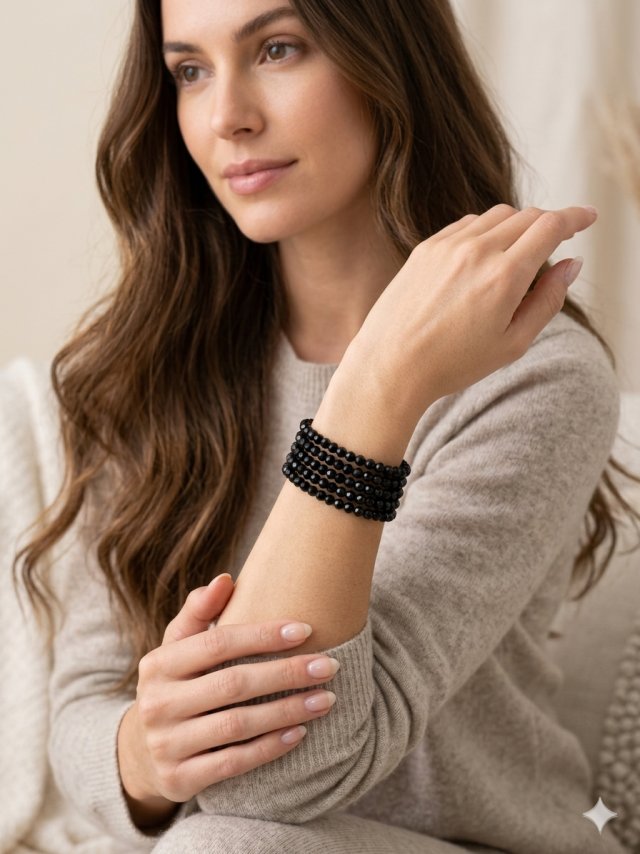 Bransoletka lśniąca z fasetowanych kryształków