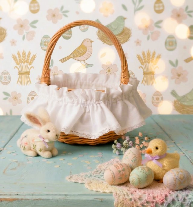 Ozdoba SERWETKA do koszyczka na gumce KLASYCZNA