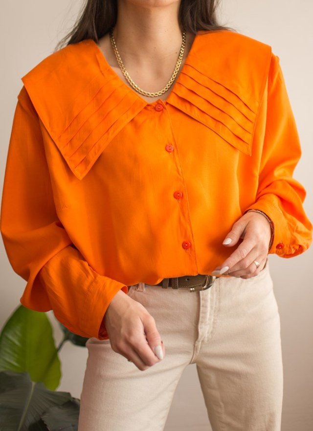 Pomarańczowa koszula vintage 48/50