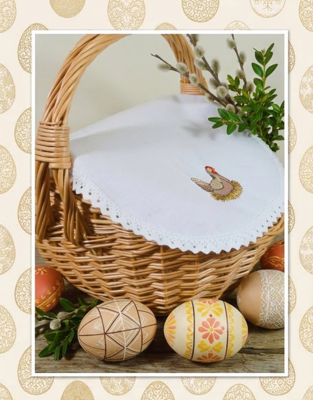 SERWETKA DO KOSZYKA WIELKANOCNEGO KURA