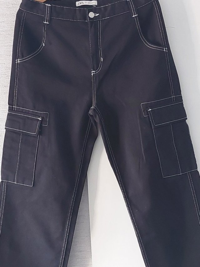 zara bawełniane cargo, wysoki stan