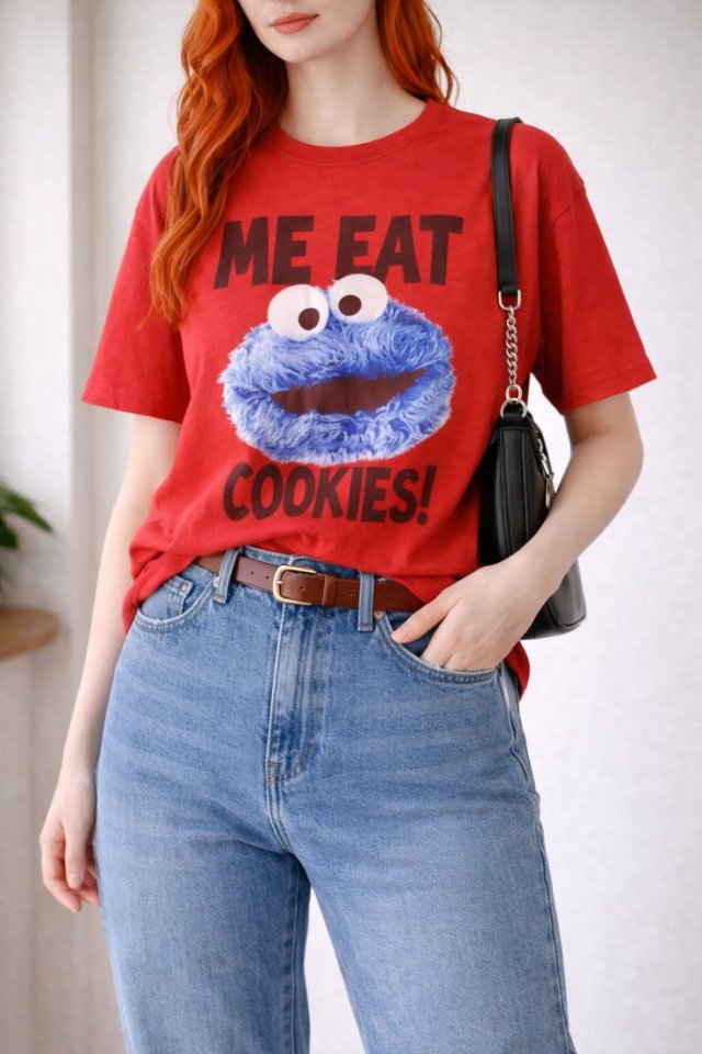 2012 Koszulka Ciasteczkowy Potwór Ulica Sezamkowa