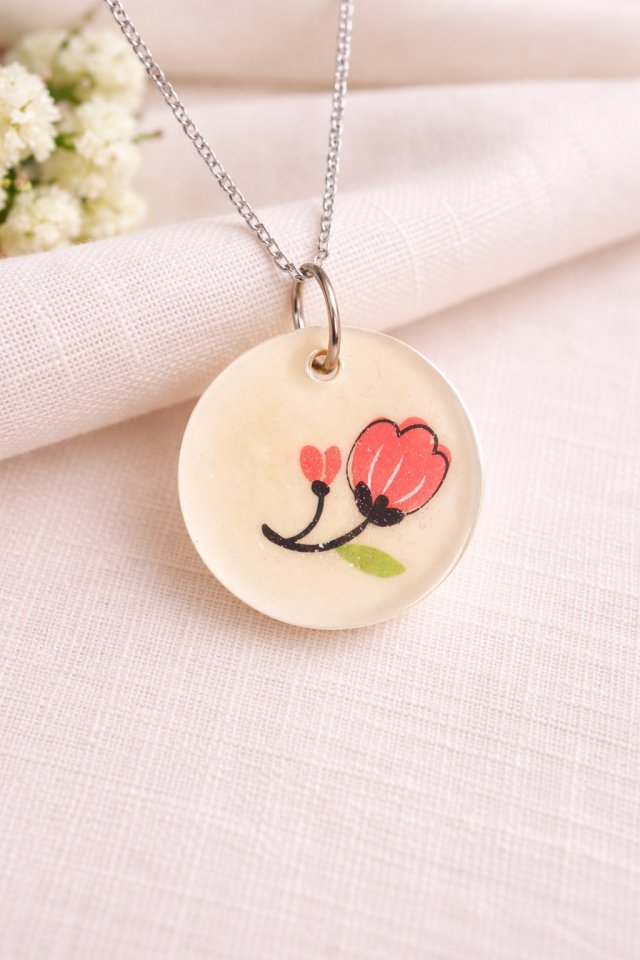 "Tulipan" - Wisiorek, Naszyjnik, Zawieszka